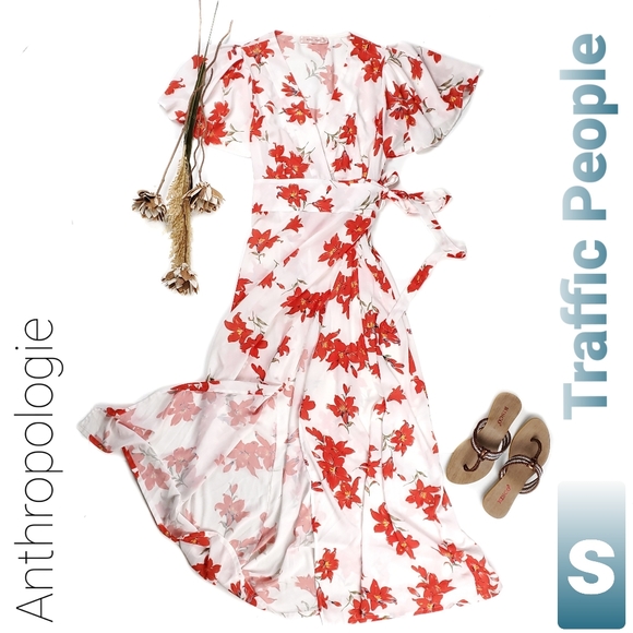 Anthropologie Dresses & Skirts - New Anthro Traffic People Orange Floral Maxi Dress